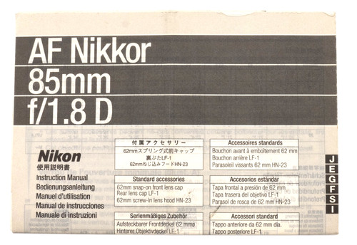 Nikon foglio uso - foglio, af