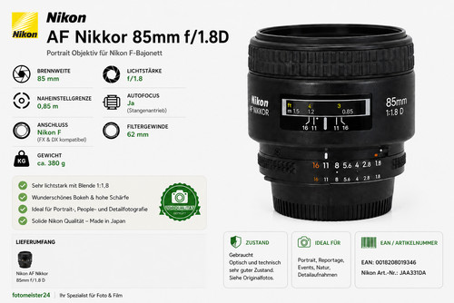 Nikon nikkor 85mm - af,