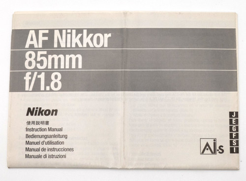 Nikon foglio uso - d'uso, af